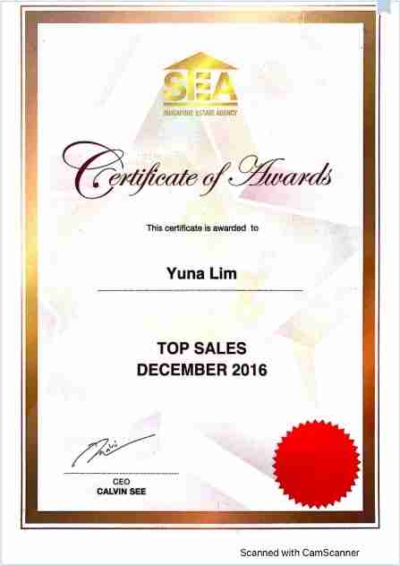 2.3Yuna Lim certificate top sales December 2016