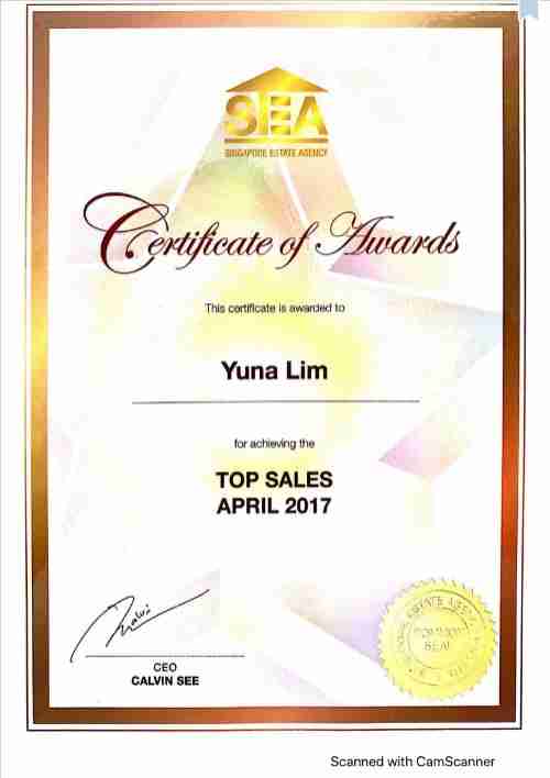 top property agent yuna lim top sales april 2017