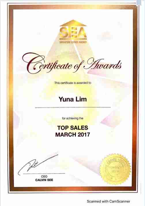 top property agent yuna lim top sales march 2017