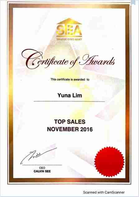 Yuna Lim certificate top sales november 2016