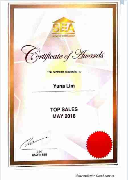 Yuna Lim certificate top sales may 2016