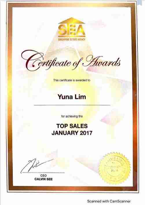 top property agent yuna lim top sales january 2017