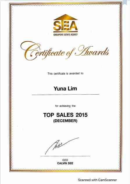2015 (December) certificate yuna Lim-property agent in singapore